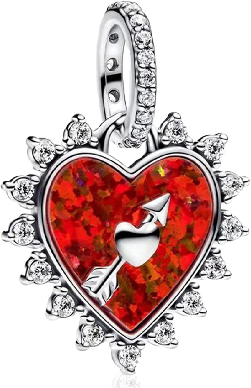 YUMINN 925 Sterling Silver Charms for Bracelets Gold Love and Heart Charms Cherry Blossom Dangle Beads Jewelry for Women - Image 1